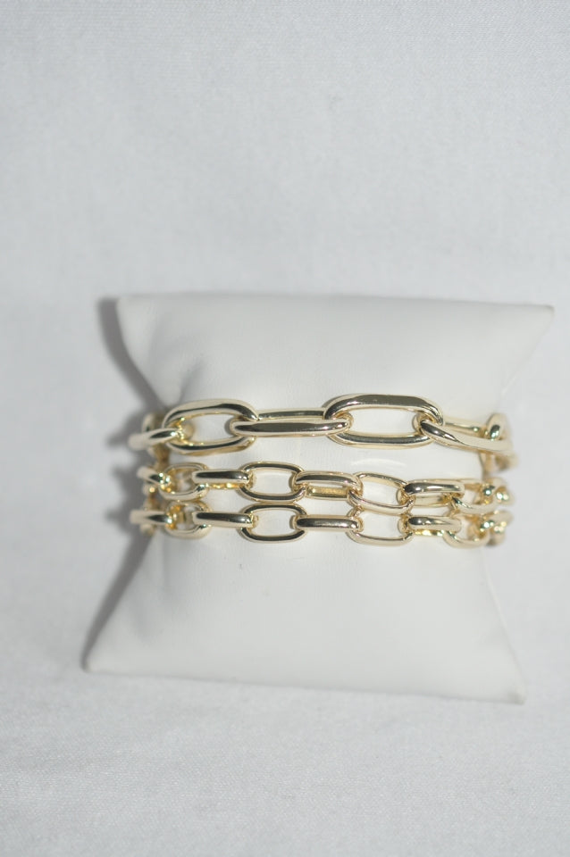 3 Layered chain Gold Bracelet