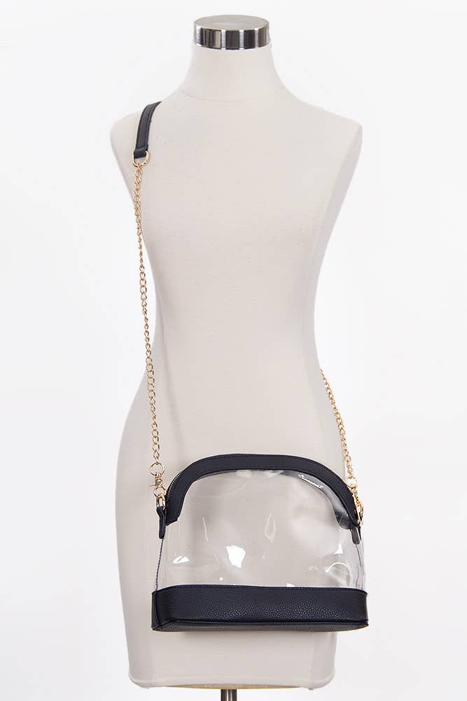 Clear Stadium Concert Bag: Black
