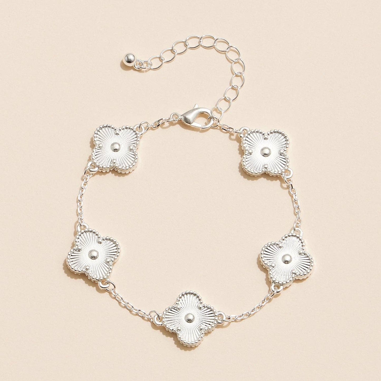 Colorful Shell Charm Bracelet with Gold Detailing: White Gold