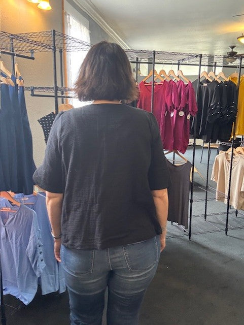 Black One Button Cardigan