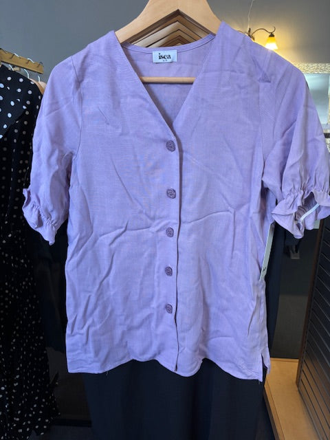 Lilac Short Sleeve Button Shirt