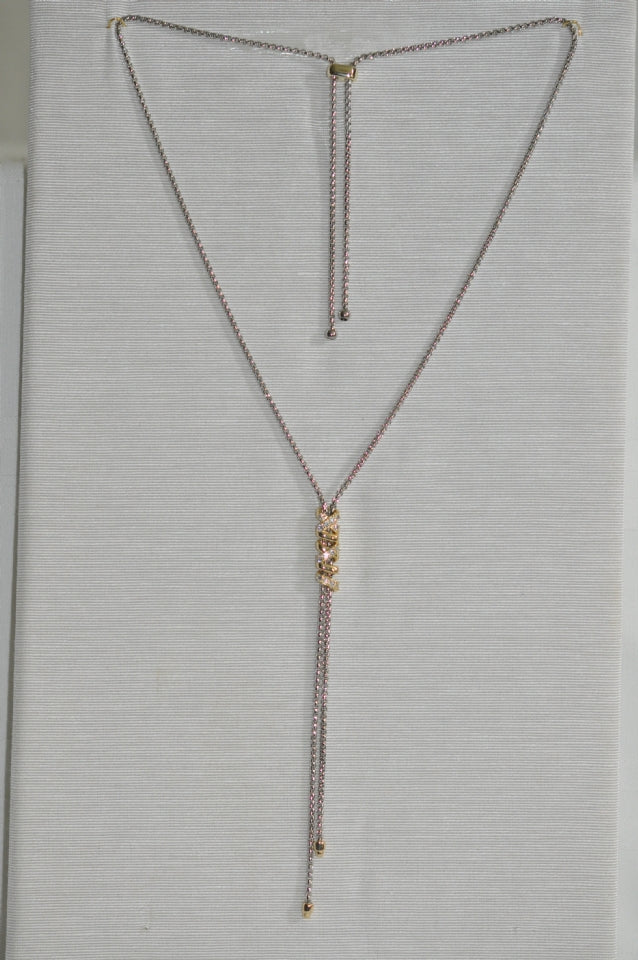 Two Tone Slide Lock Necklace