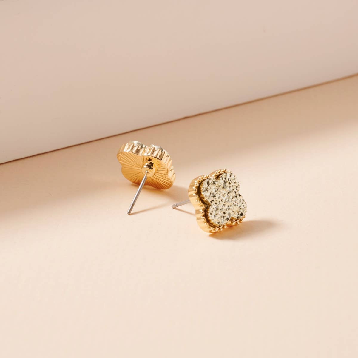 Flower Stud Earrings: White