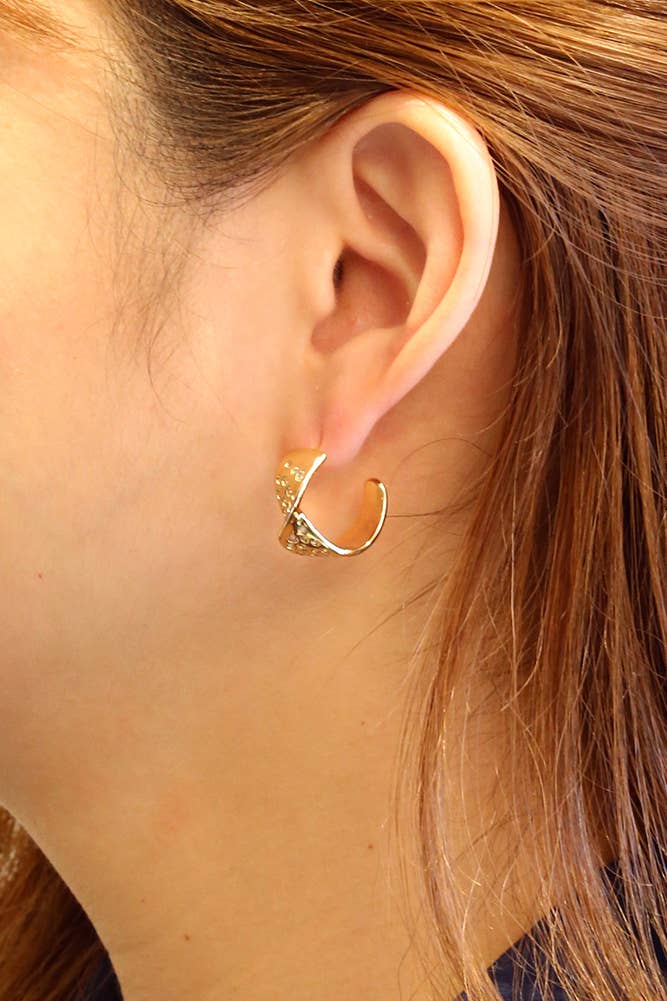 14K Starry Night Hoop Earrings: Gold