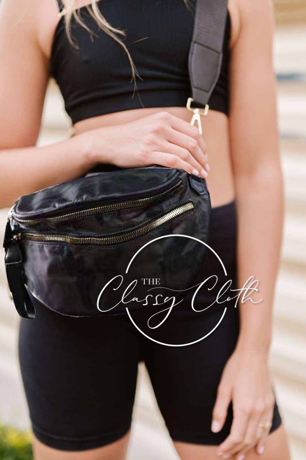 Fanny Pack Shoulder Sling Bag - Black Camo