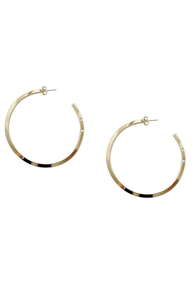 14K Gold Dipped Post Hoop: Gold / 3cm