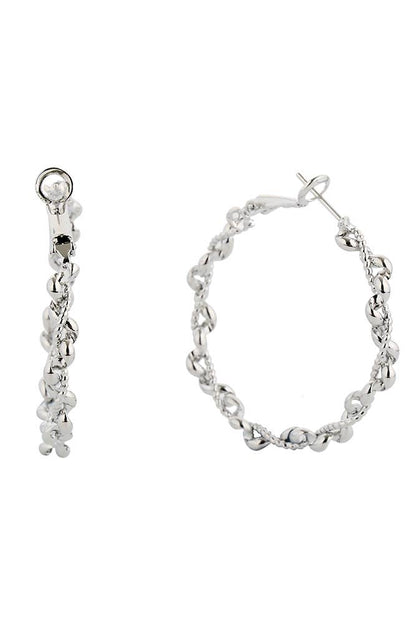 14K Gold/White Gold Dipped Omega Closure Hoop: White Gold