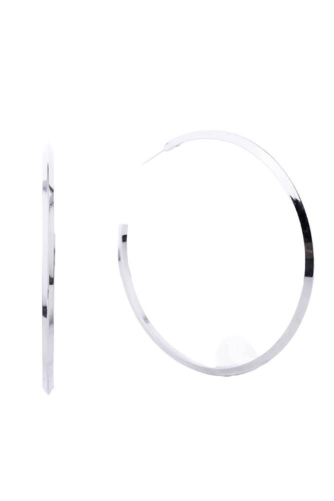 14K Gold Dipped Post Hoop: White Gold / 3cm