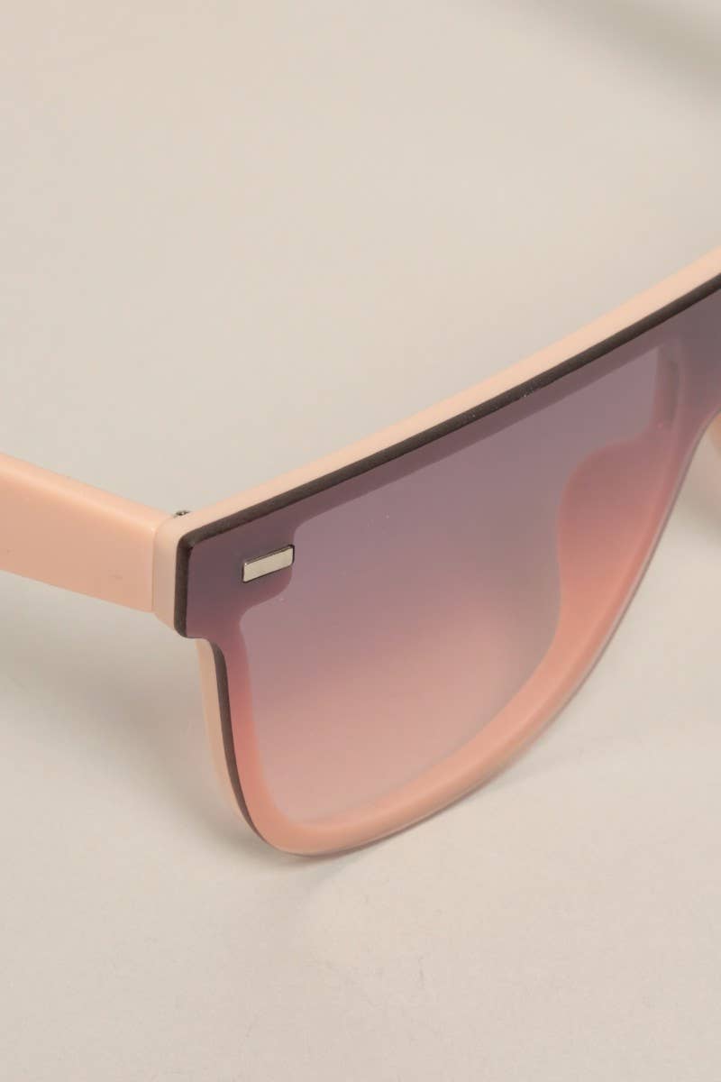 Women's Flat Top Shield Round Sunglasses
