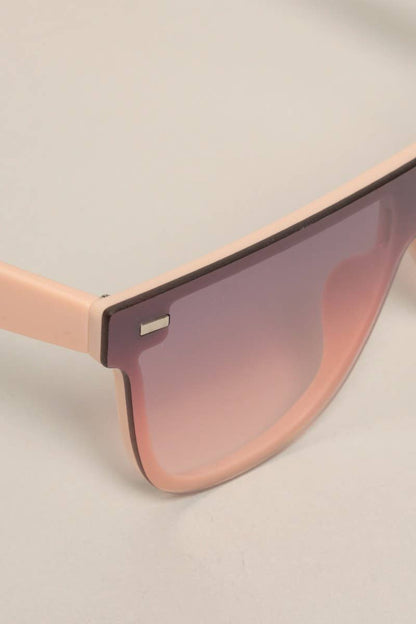 Women's Flat Top Shield Round Sunglasses