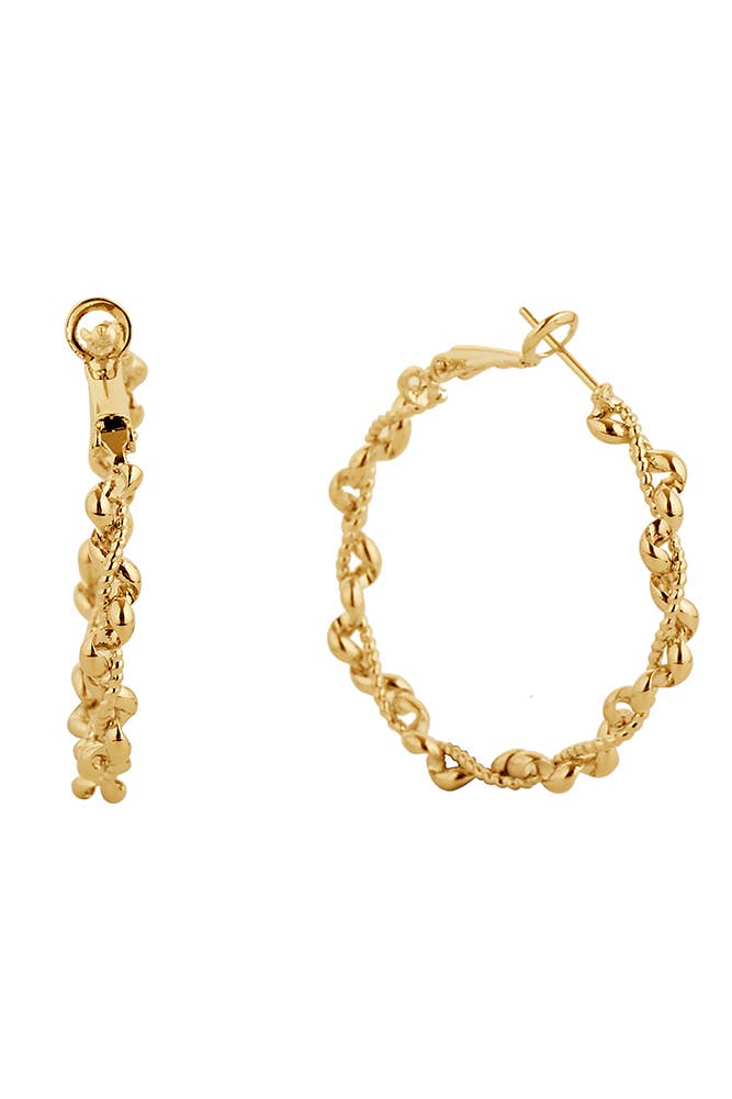 14K Gold/White Gold Dipped Omega Closure Hoop: Gold