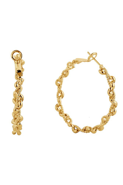 14K Gold/White Gold Dipped Omega Closure Hoop: Gold