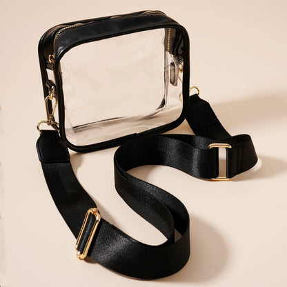 Clear Gameday Crossbody Bag – Stadium Approved: Black
