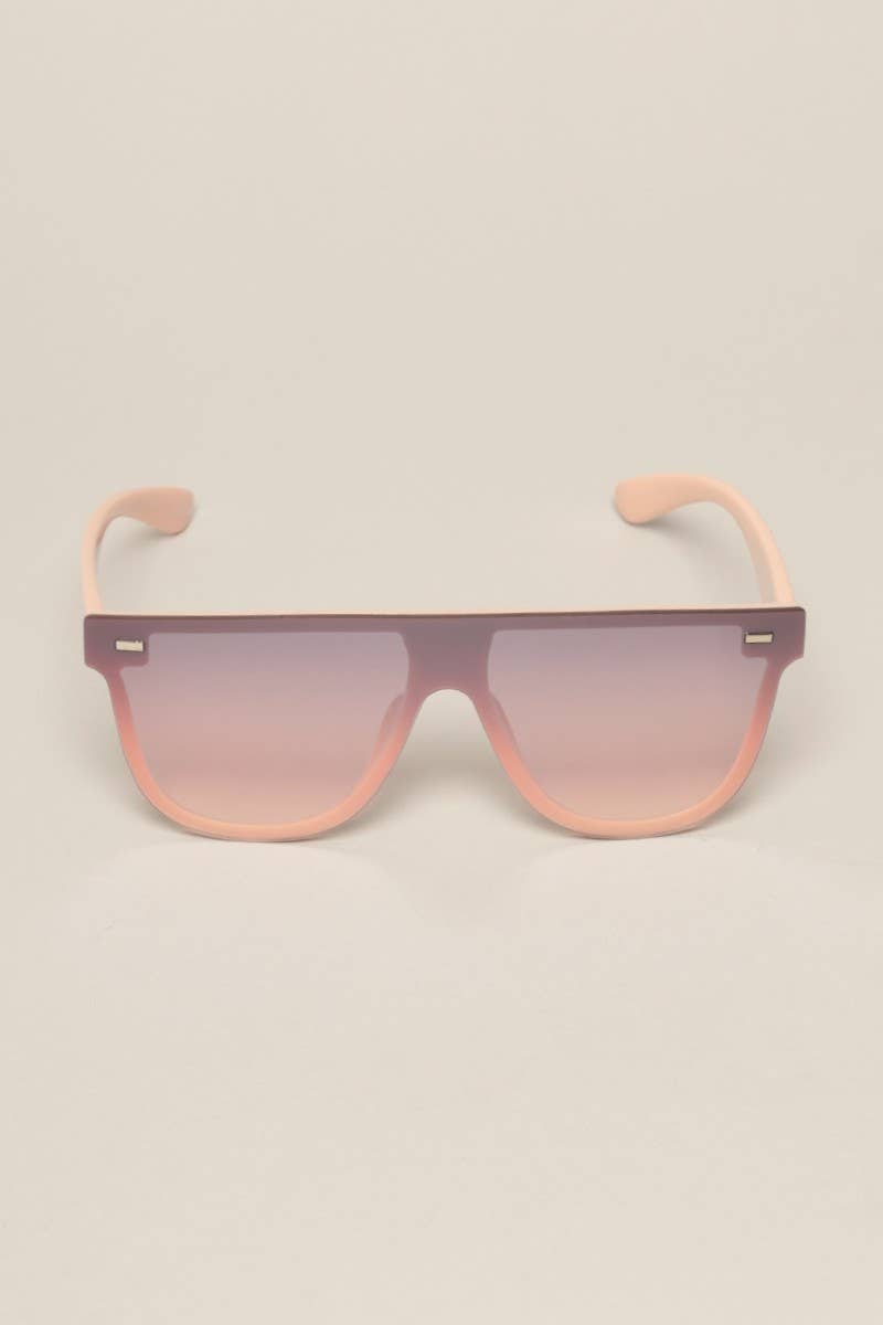 Women's Flat Top Shield Round Sunglasses