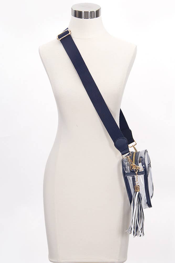 Clear PU Cross Body Camera Bag: Gray