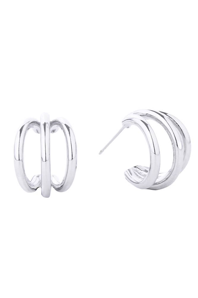 14K Gold Dipped Post: White Gold