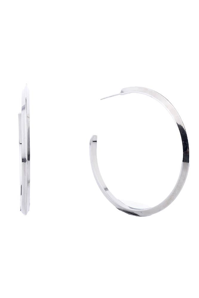 14K Gold Dipped Post Hoop: White Gold / 3cm