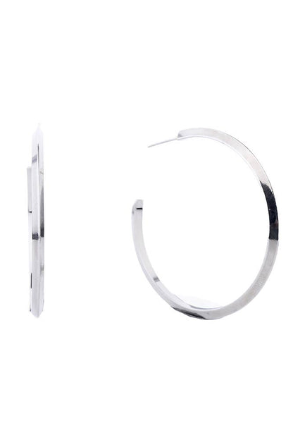 14K Gold Dipped Post Hoop: White Gold / 3cm