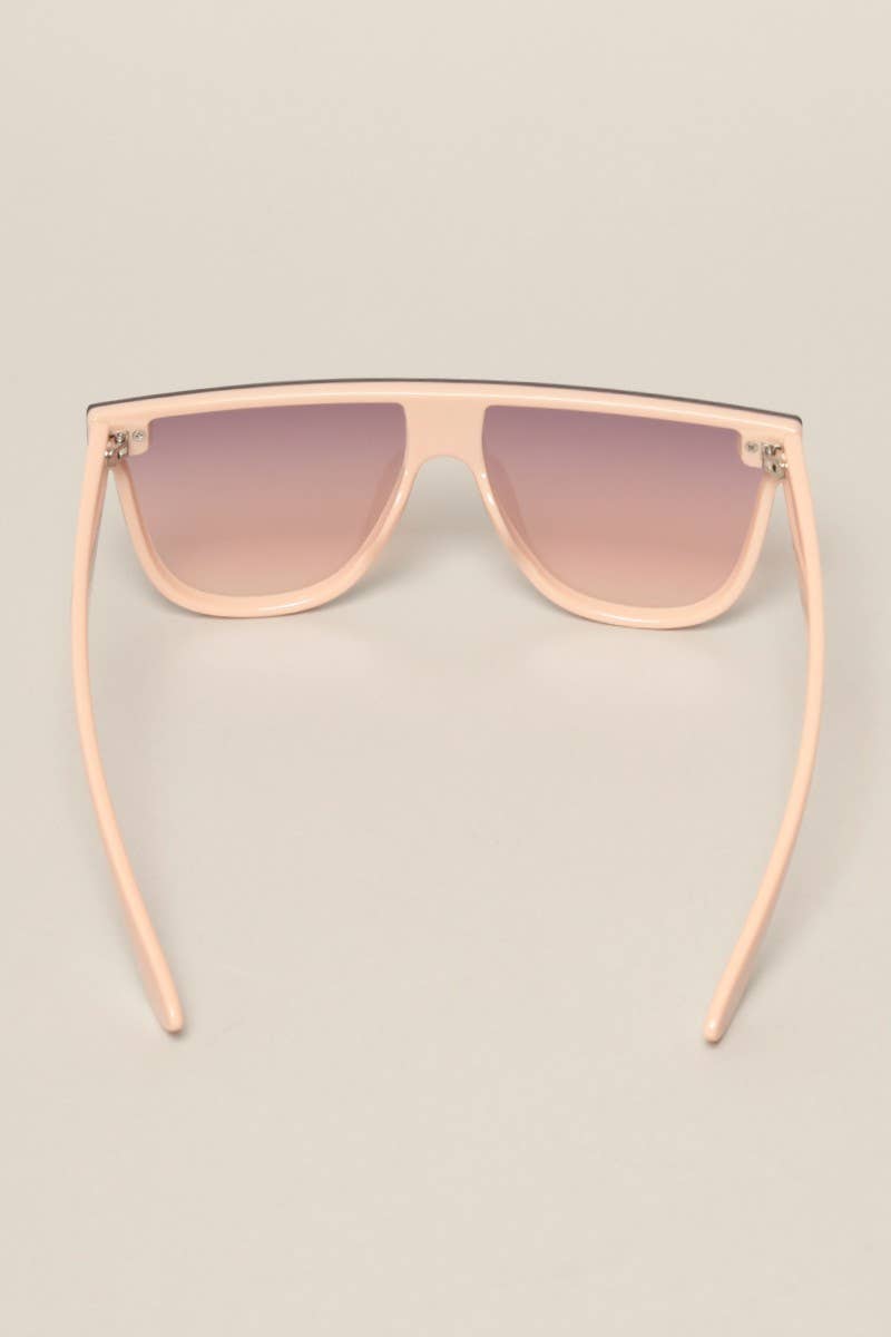 Women's Flat Top Shield Round Sunglasses