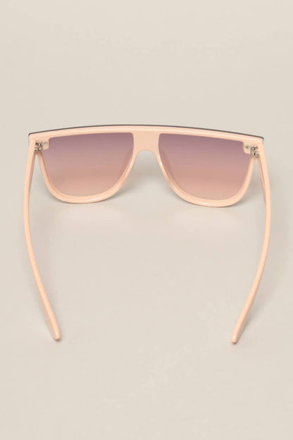Women's Flat Top Shield Round Sunglasses