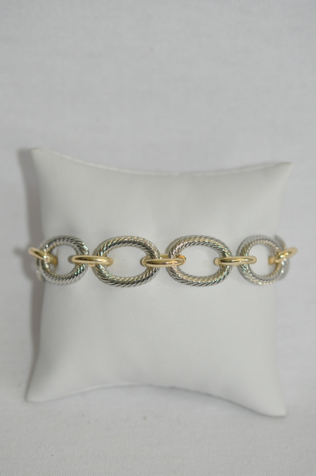 Two Tone T-Lock Bracelet