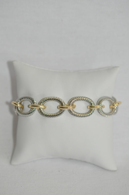 Two Tone T-Lock Bracelet