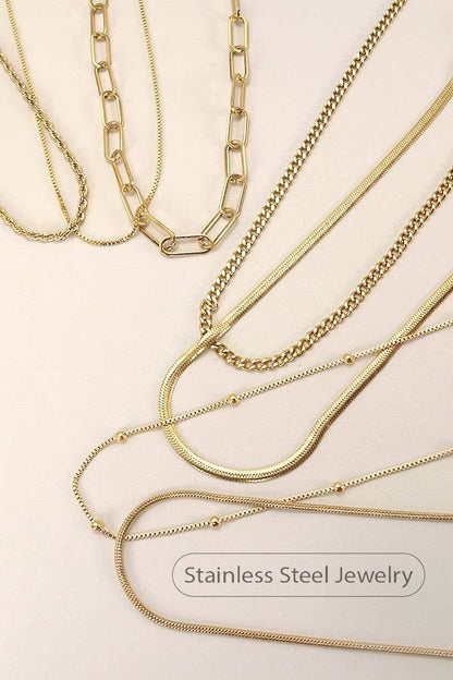 STAINLESS STEEL WATERPROOF TARNISH FREE NECKLACE BOX: Gold