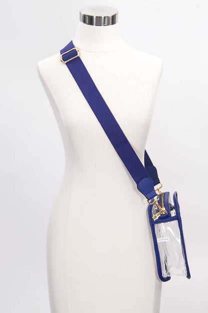 Clear PU Cross Body Mini Bag: Black