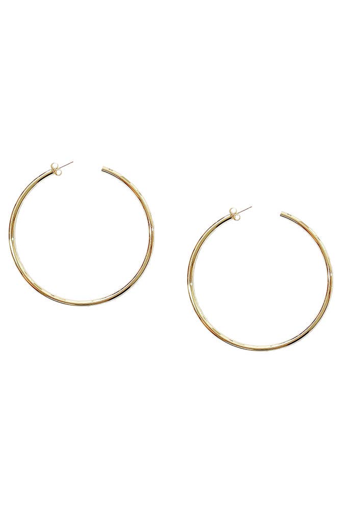 14K Metal Post Hoop: Gold / 3cm