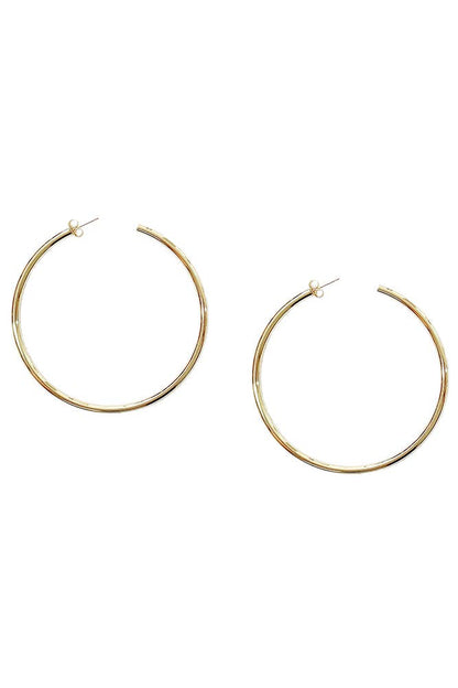 14K Metal Post Hoop: Gold / 3cm