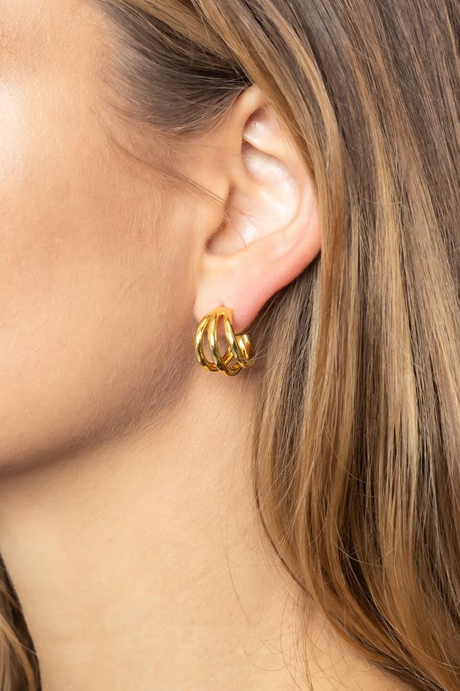 14K Gold Dipped Post: White Gold