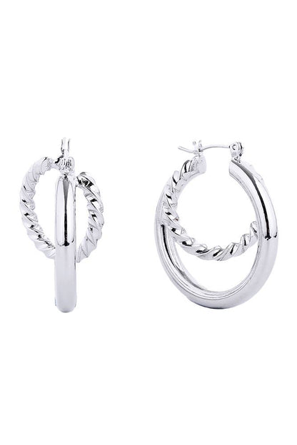 14K Gold/White Gold Dipped Pin Catch Hoop: White Gold