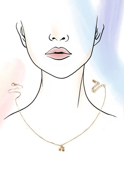 GOLD MINI CHERRY CHARM NECKLACE: Gold
