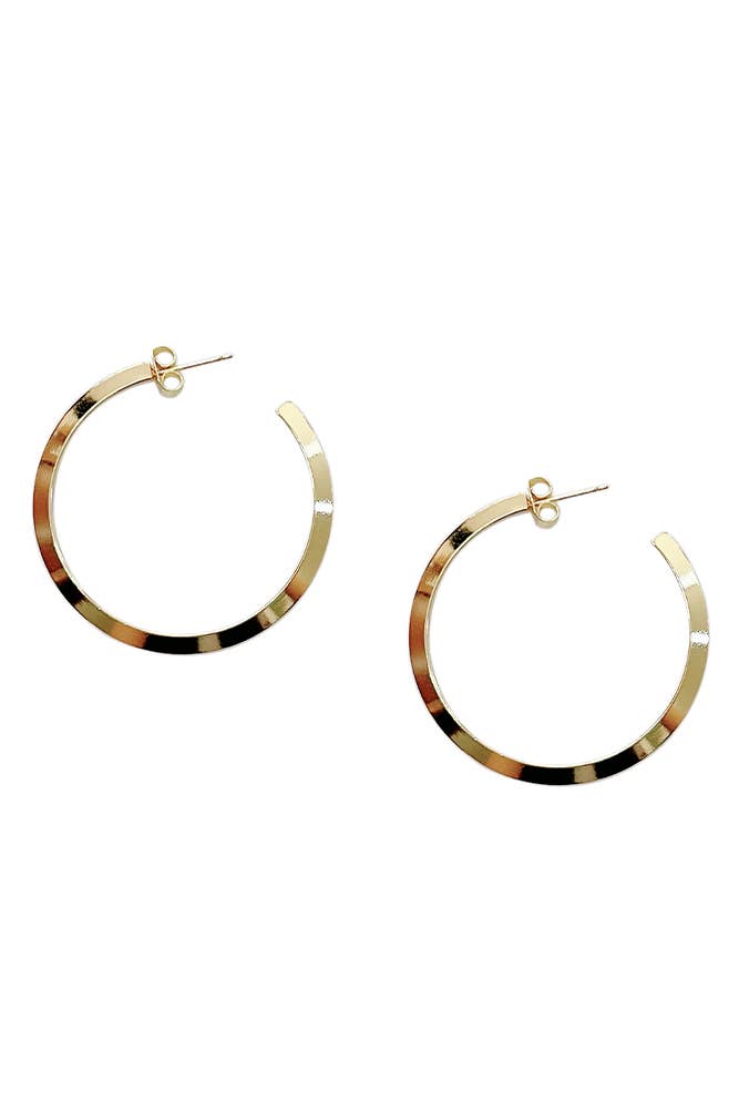 14K Gold Dipped Post Hoop: Gold / 3cm