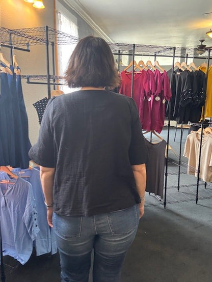 Black One Button Cardigan