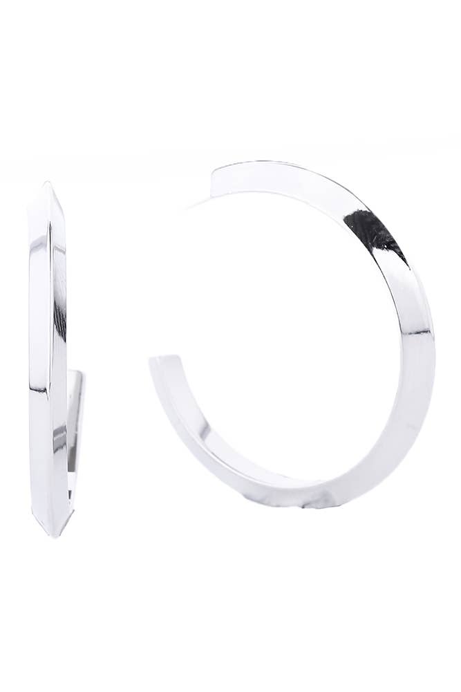 14K Gold Dipped Post Hoop: White Gold / 3cm