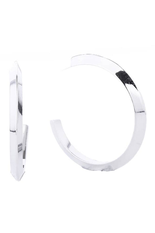 14K Gold Dipped Post Hoop: White Gold / 3cm