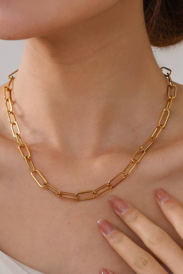 STAINLESS STEEL WATERPROOF TARNISH FREE NECKLACE BOX: Gold