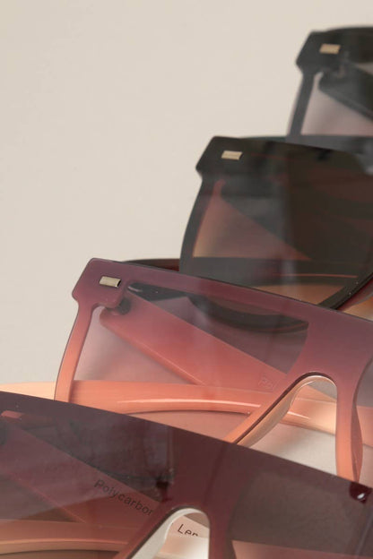 Women's Flat Top Shield Round Sunglasses