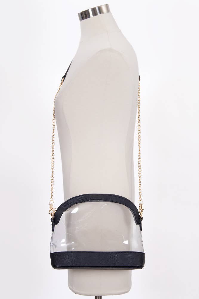 Clear Stadium Concert Bag: Black