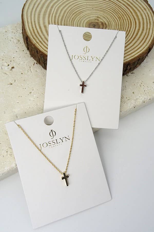 Classic Mini Cross Necklace: GOLD