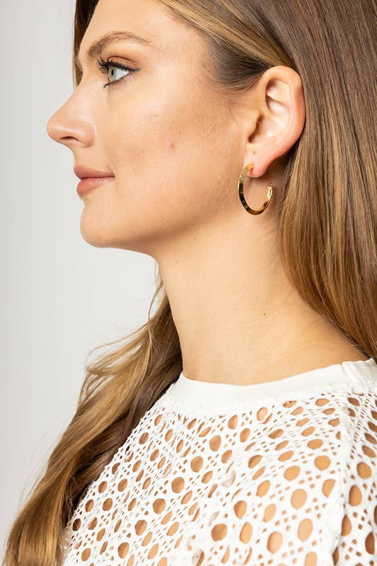 14K Gold Dipped Post Hoop: Gold / 3cm