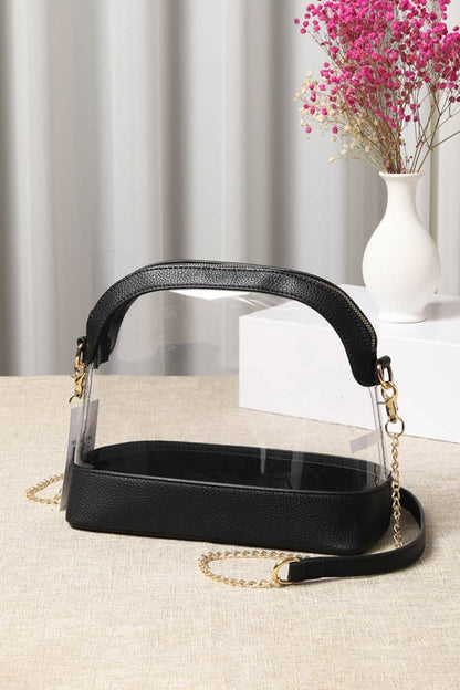 Clear Stadium Concert Bag: Black