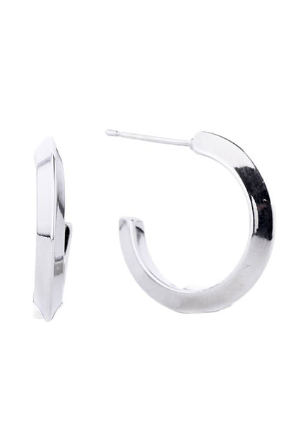 14K Gold Dipped Post Hoop: White Gold / 3cm