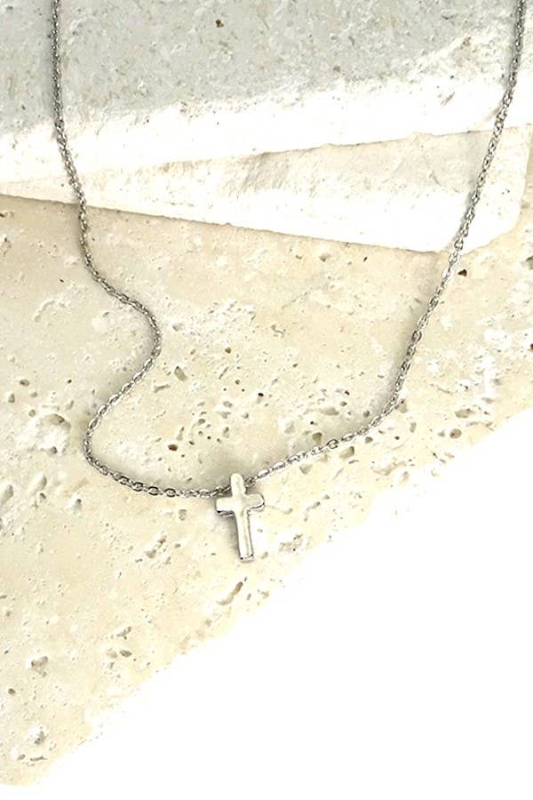 Classic Mini Cross Necklace: GOLD