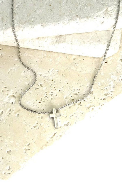 Classic Mini Cross Necklace: GOLD