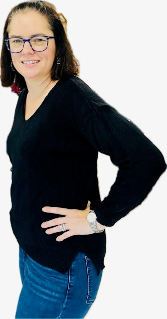 V-Neck Beige Sweater