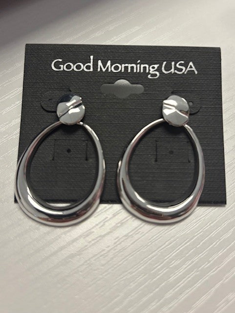 Silver Door Knocker Earring