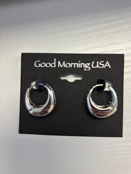 Silver Hoop Clasp Earring