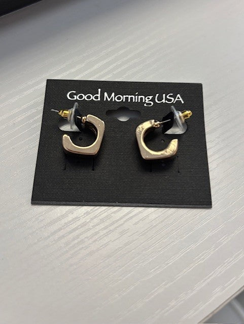 Gold Hexagon Earring